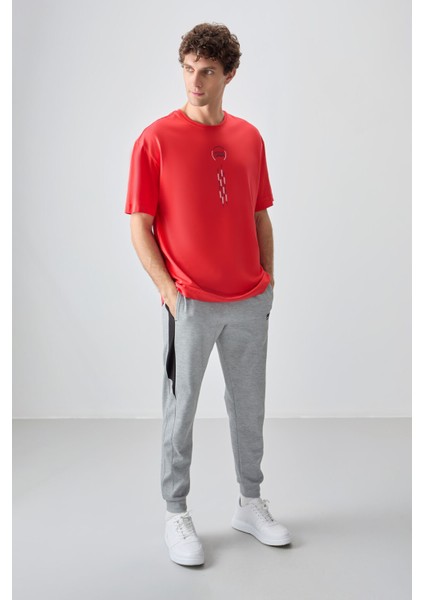 Fiesta %100 Pamuk Kalın Yumuşak Dokulu Oversize Fit Baskılı Erkek T-Shirt - 88355 fiyatları