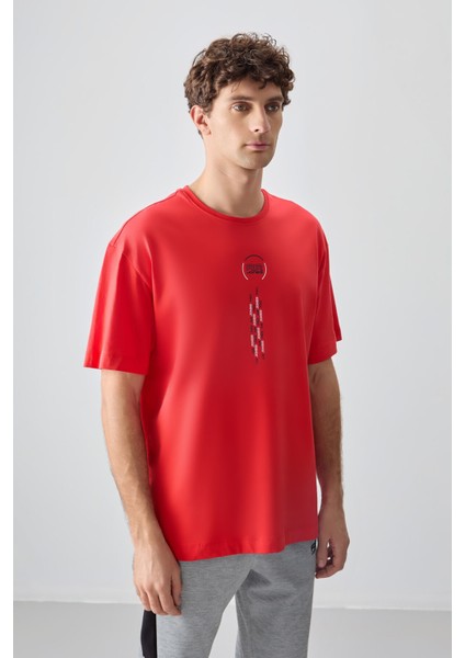 Fiesta %100 Pamuk Kalın Yumuşak Dokulu Oversize Fit Baskılı Erkek T-Shirt - 88355 fırsatları