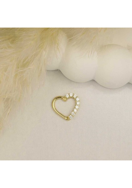 Taşlı Kalp Helix Piercing