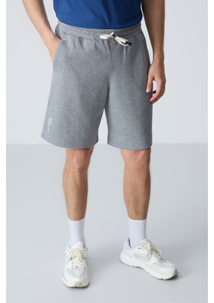 Gri Melanj Pamuklu Kalın Yumuşak Dokulu Standart Fit Basic Erkek Şort - 81278 fiyatları