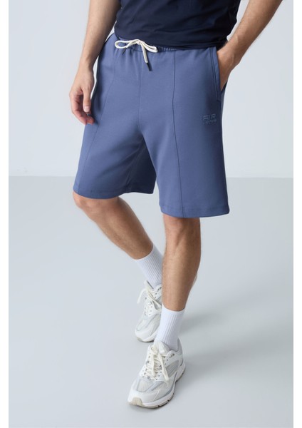 Petrol Pamuklu Kalın Yumuşak Dokulu Standart Fit Basic Erkek Şort - 81277