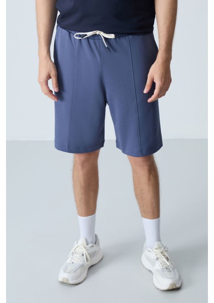 Petrol Pamuklu Kalın Yumuşak Dokulu Standart Fit Basic Erkek Şort - 81277 fırsatları