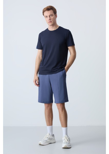 Petrol Pamuklu Kalın Yumuşak Dokulu Standart Fit Basic Erkek Şort - 81277 indirimleri