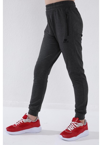 Antrasit Melanj Fermuarlı Standart Fit İnce Erkek Çocuk Eşofman Alt - 64042 fiyatları