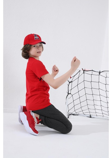 Antrasit Melanj Fermuarlı Standart Fit İnce Erkek Çocuk Eşofman Alt - 64042 indirimleri