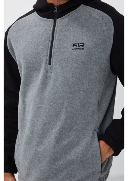 Ruby Gri Melanj Standart Kalıp Polar Erkek Sweatshirt - 88300 fiyatları