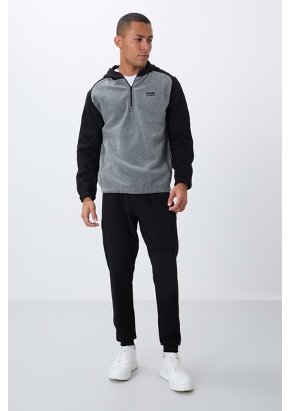 Ruby Gri Melanj Standart Kalıp Polar Erkek Sweatshirt - 88300 modelleri