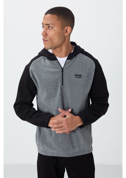 Ruby Gri Melanj Standart Kalıp Polar Erkek Sweatshirt - 88300 fırsatları