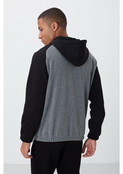 Ruby Gri Melanj Standart Kalıp Polar Erkek Sweatshirt - 88300 indirimleri