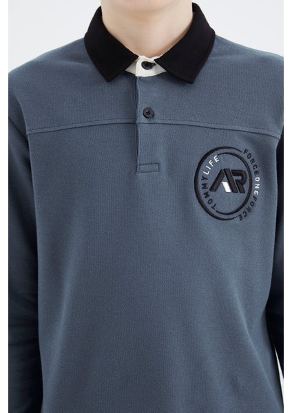 Orman Yeşili Polo Yaka Erkek Çocuk T-Shirt - 11172 modelleri