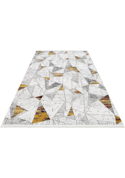 Samantha Geometrik Gri Pamuk Kare Modern Desenli Akrilik Hav Vermeyen Leke Tutmayan Kolay Temizlenen Yumuşak Makine Salon Yolluk Mutfak Halı modelleri