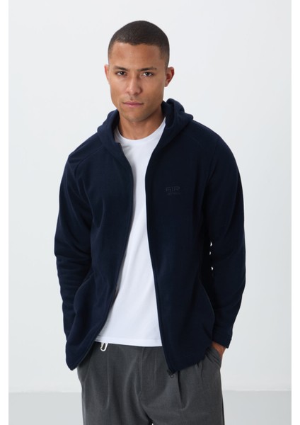 Connell Lacivert Rahat Kalıp Polar Erkek Sweatshirt - 88313