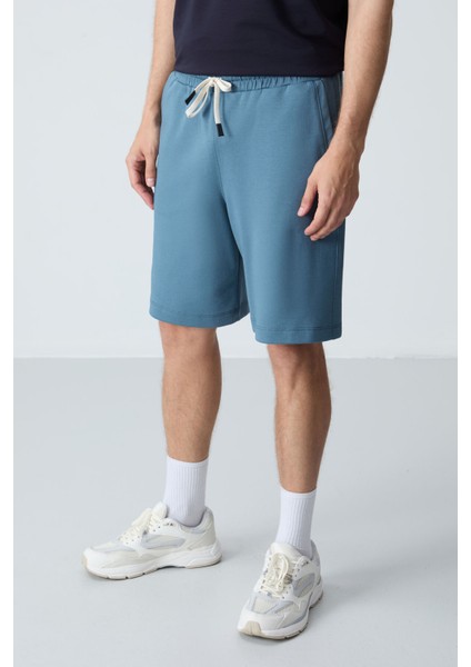 Orman yeşili Pamuklu Kalın Yumuşak Dokulu Standart Fit Basic Erkek Şort - 81275 modelleri