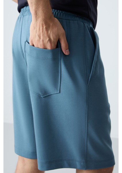 Orman yeşili Pamuklu Kalın Yumuşak Dokulu Standart Fit Basic Erkek Şort - 81275 fırsatları