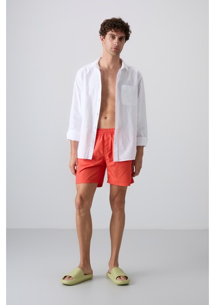 Oranj Hızlı Kuruyan Standart Fit Erkek Deniz Şortu - 81237