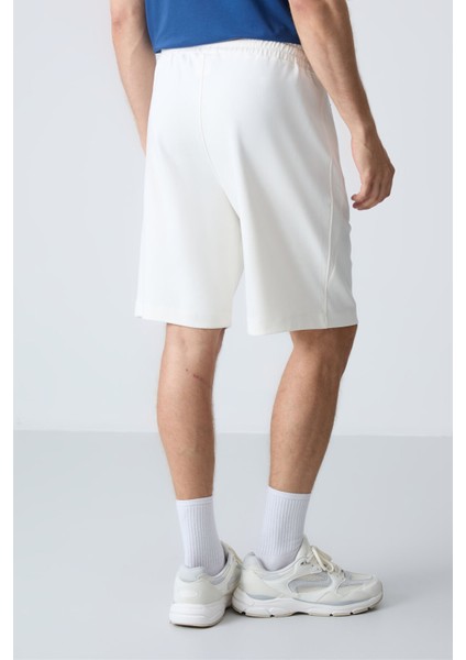 Ekru Pamuklu Kalın Yumuşak Dokulu Standart Fit Basic Erkek Şort - 81276 indirimleri