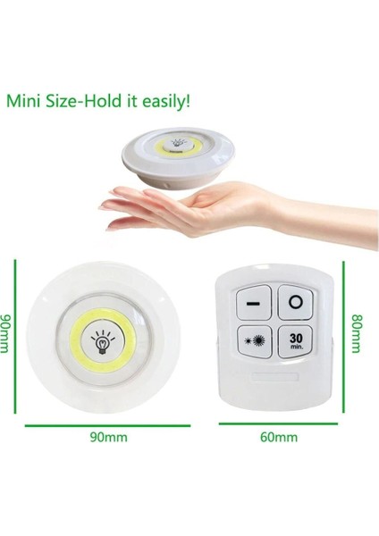 Uzaktan Kumandalı Yapışkanlı Kablosuz Pilli LED 3'lü Spot Lamba fırsatları