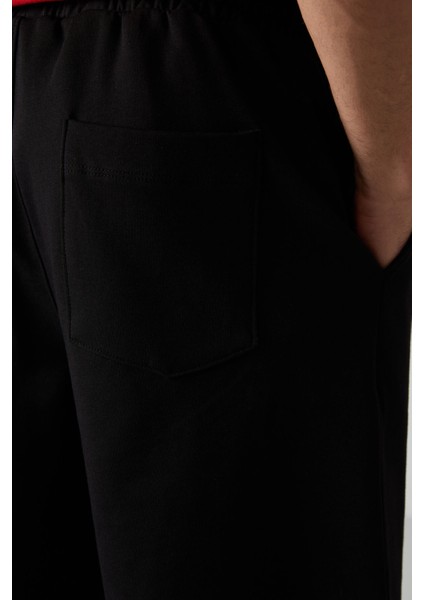 Siyah Pamuklu Kalın Yumuşak Dokulu Comfort Fit Basic Erkek Şort - 81274 fırsatları