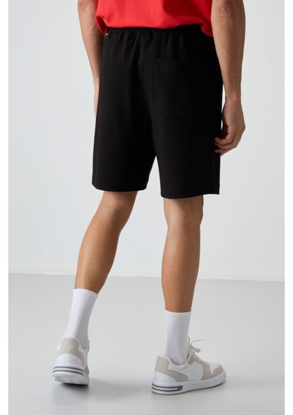 Siyah Pamuklu Kalın Yumuşak Dokulu Comfort Fit Basic Erkek Şort - 81274 indirimleri