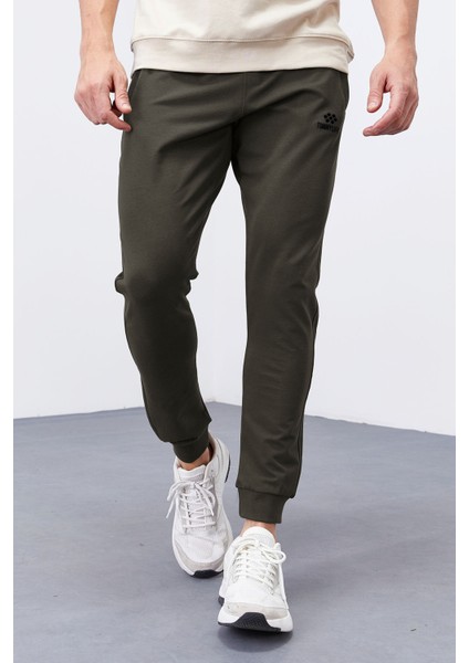 Haki Fermuar Cepli Dar Kalıp Jogger Erkek Eşofman Alt - 84343 fiyatları