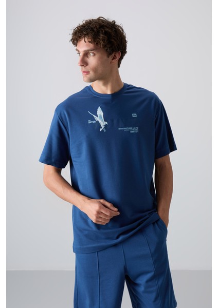 Parlament Pamuklu Kalın Yumuşak Dokulu Oversize Fit Baskılı Erkek T-Shirt - 88344 fırsatları