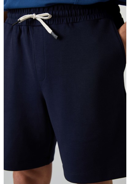 Lacivert Pamuklu Kalın Yumuşak Dokulu Comfort Fit Basic Erkek Şort - 81274 modelleri