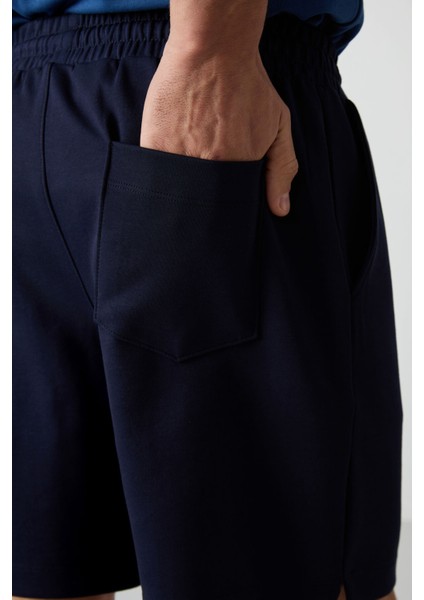 Lacivert Pamuklu Kalın Yumuşak Dokulu Comfort Fit Basic Erkek Şort - 81274 indirimleri