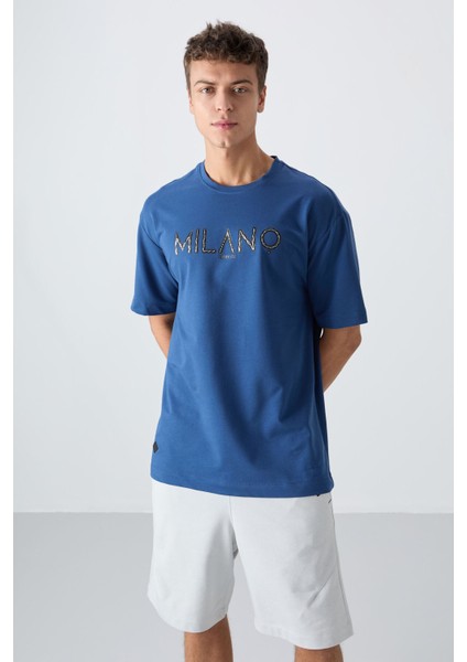 Parlament Pamuklu Kalın Yumuşak Dokulu Oversize Fit Baskılı Erkek T-Shirt - 88345