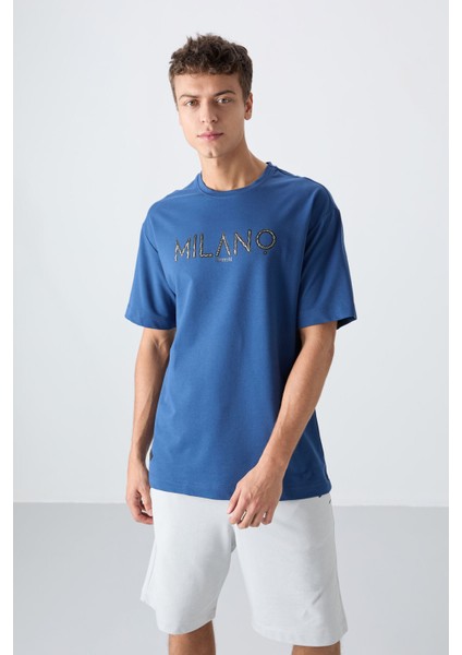 Parlament Pamuklu Kalın Yumuşak Dokulu Oversize Fit Baskılı Erkek T-Shirt - 88345 fırsatları