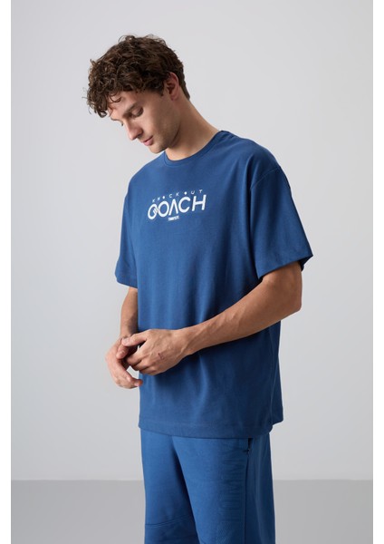 Parlament Pamuklu Kalın Yumuşak Dokulu Oversize Fit Baskılı Erkek T-Shirt - 88329 fırsatları