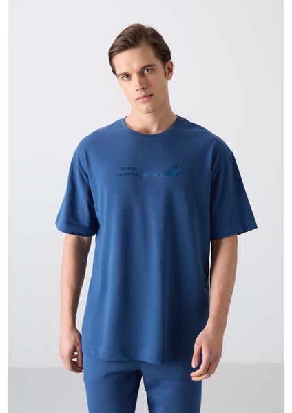 Parlament Pamuklu Kalın Yumuşak Dokulu Oversize Fit Baskılı Erkek T-Shirt - 88330