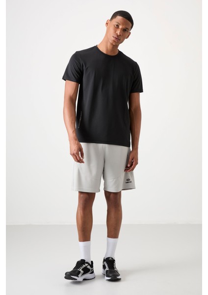 Siyah Polyester Nefes Alan Dokulu İnce Esnek Standart Fit Erkek Performans T-Shirt - 88388 fiyatları