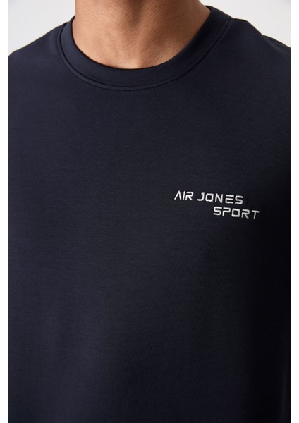 Lacivert Pamuklu Kalın Yumuşak Dokulu Comfort Fit Nakışlı Erkek Eşofman Takım - 85254 fırsatları