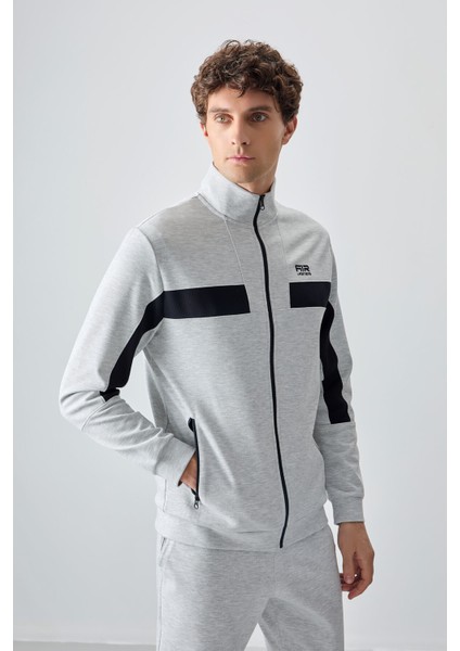 Gri Yüzeyi Dokulu Standart Fit Nakışlı Erkek Eşofman Takım - 85248 indirimleri