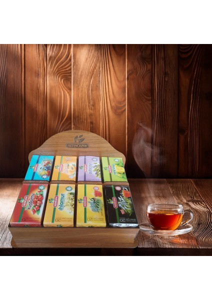 Ahşap Standlı Çay Seti̇