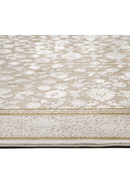 Vapi Çerçeveli Krem Akrilik Dikdörtgen Modern Desenli Akrilik Hav Vermeyen Leke Tutmayan Kolay Temizlenen Yumuşak Makine Salon Yolluk Mutfak Halı fiyatları