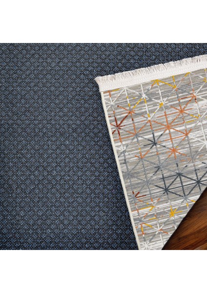 Gri Geometrik Etnik Modern Desenli Pamuk Makinada Yıkanabilir Hav Toz Vermez Leke Tutmayan Kaymaz Taban Dijital Makine Baskı Salon Yolluk Mutfak Halı indirimleri