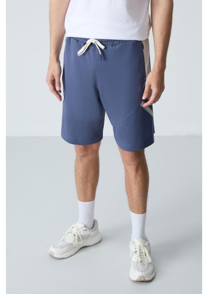 Petrol Pamuklu Kalın Yumuşak Dokulu Standart Fit Basic Erkek Şort - 81281