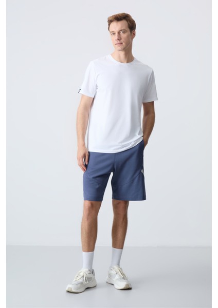 Petrol Pamuklu Kalın Yumuşak Dokulu Standart Fit Basic Erkek Şort - 81281 fiyatları
