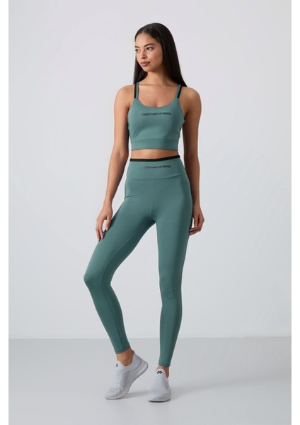 Mint Yeşili Esnek Standart Fit Performans Kadın Tayt Takım - 95333
