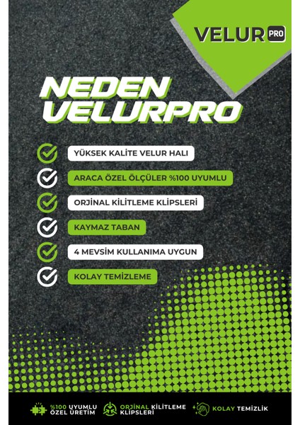 Velurpro Clio 5 2019 Sonrası Araca Özel Halı Paspas Araba Halısı Oto Paspas indirimleri