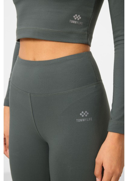Çağla Yüksek Bel Uzun Kollu Slim Fit Crop Top Kadın Tayt Takım - 95286 fiyatları