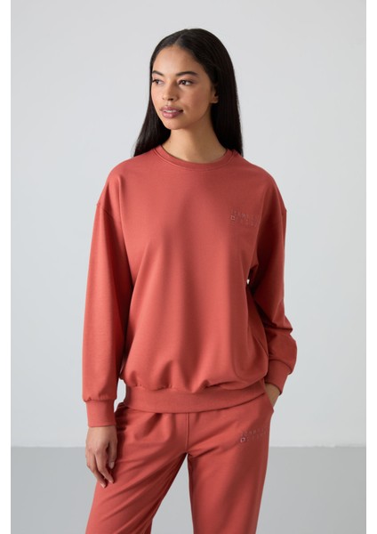 Tarçın Basic Pamuklu O Yaka Oversize Lastik Paça Kadın Eşofman Takım - 95287 fiyatları
