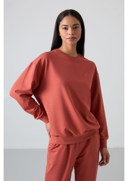Tarçın Basic Pamuklu O Yaka Oversize Lastik Paça Kadın Eşofman Takım - 95287 indirimleri