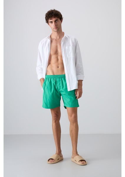 Yeşil Hızlı Kuruyan Standart Fit Erkek Deniz Şortu - 81237 fiyatları