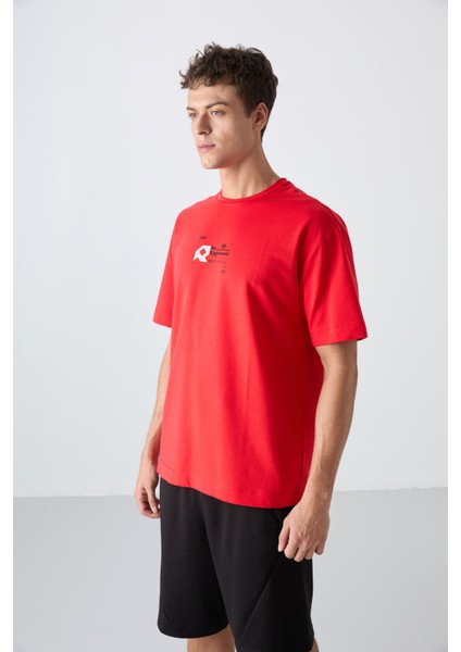 Fiesta Pamuklu Kalın Yumuşak Dokulu Oversize Fit Baskılı Erkek T-Shirt - 88350 fırsatları