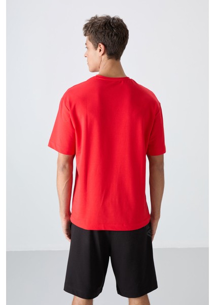 Fiesta Pamuklu Kalın Yumuşak Dokulu Oversize Fit Baskılı Erkek T-Shirt - 88350 indirimleri