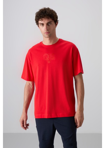 Fiesta Pamuklu Kalın Yumuşak Dokulu Oversize Fit Baskılı Erkek T-Shirt - 88333 fiyatları