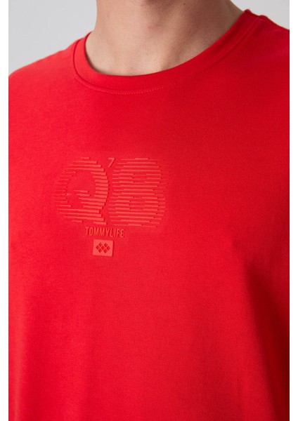 Fiesta Pamuklu Kalın Yumuşak Dokulu Oversize Fit Baskılı Erkek T-Shirt - 88333 modelleri