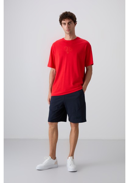 Fiesta Pamuklu Kalın Yumuşak Dokulu Oversize Fit Baskılı Erkek T-Shirt - 88333 fırsatları